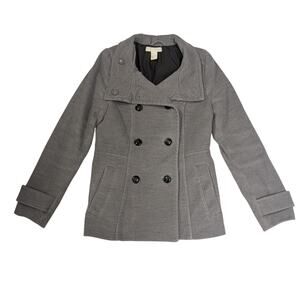 H&M Gray Peacoat Jacket Size 2 Double Breasted